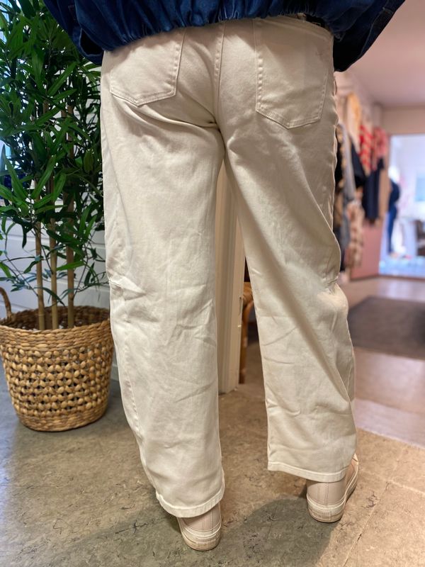 Barrel Jeans, beige/offwhite