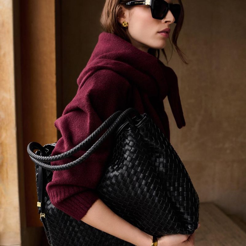 Nova Hand Woven Large Bag, svart