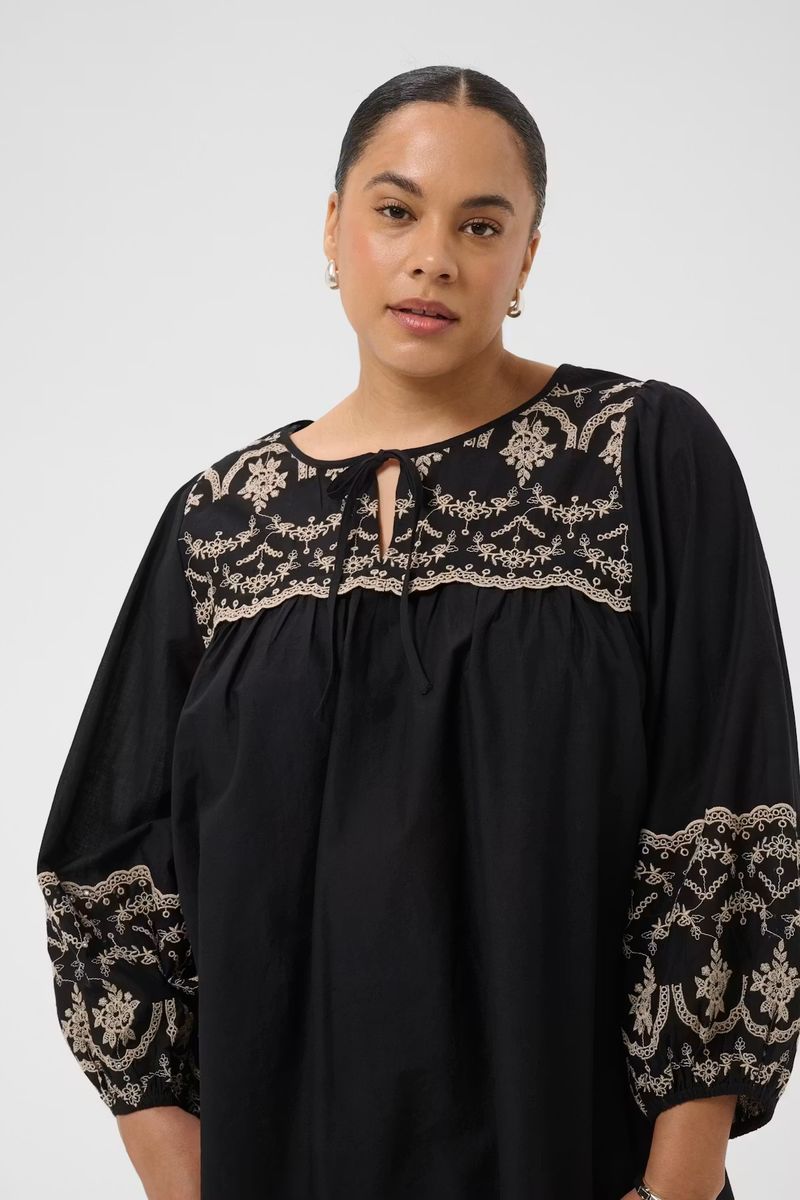 KC Kit bluse, Black deep/beige