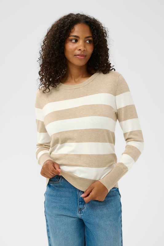 KAlizza Pullover, Feather grey/chalk stripete