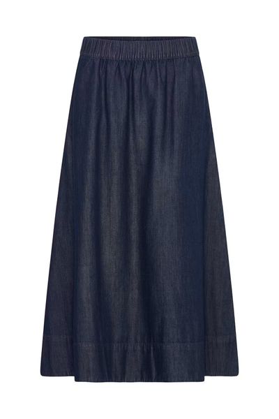 Hovedbilde BY Kalla denim skjørt, Dark blue denim
