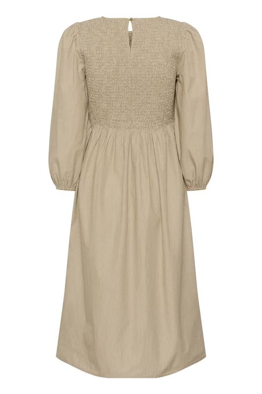 KA Mona kjole, Chalk/brown stripete