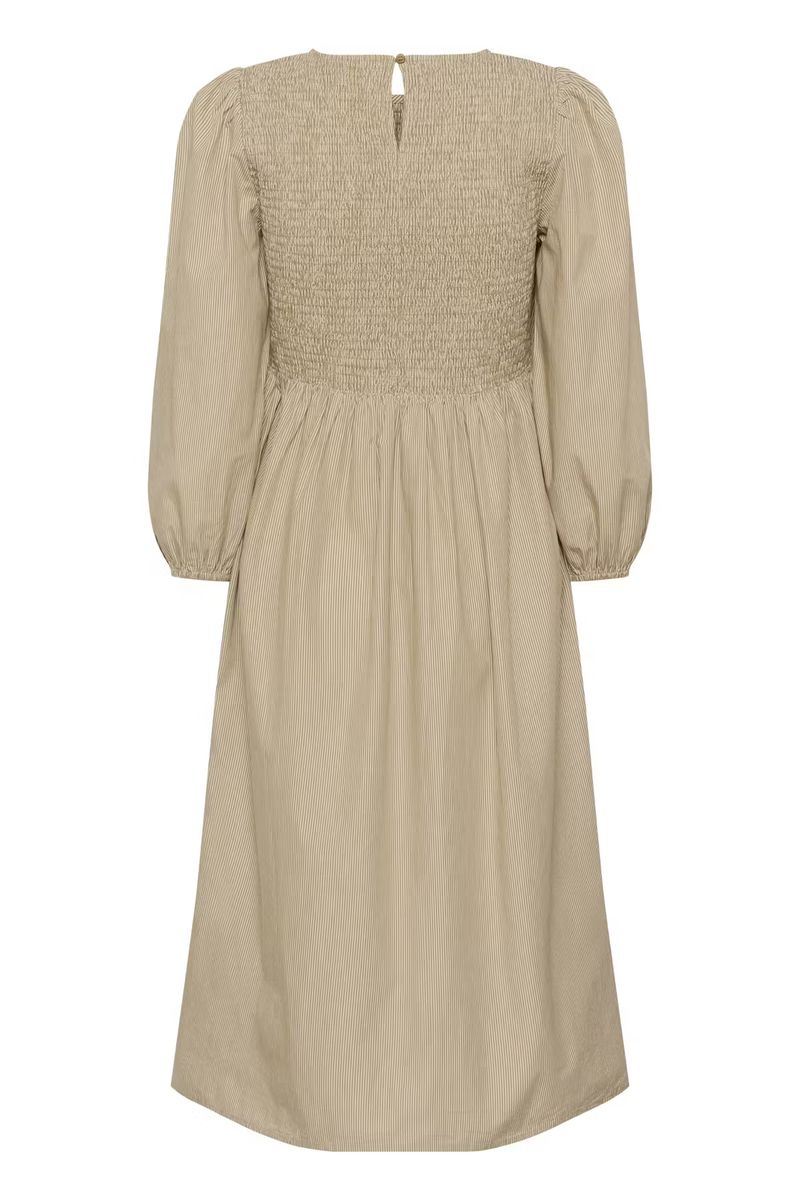 KA Mona kjole, Chalk/brown stripete