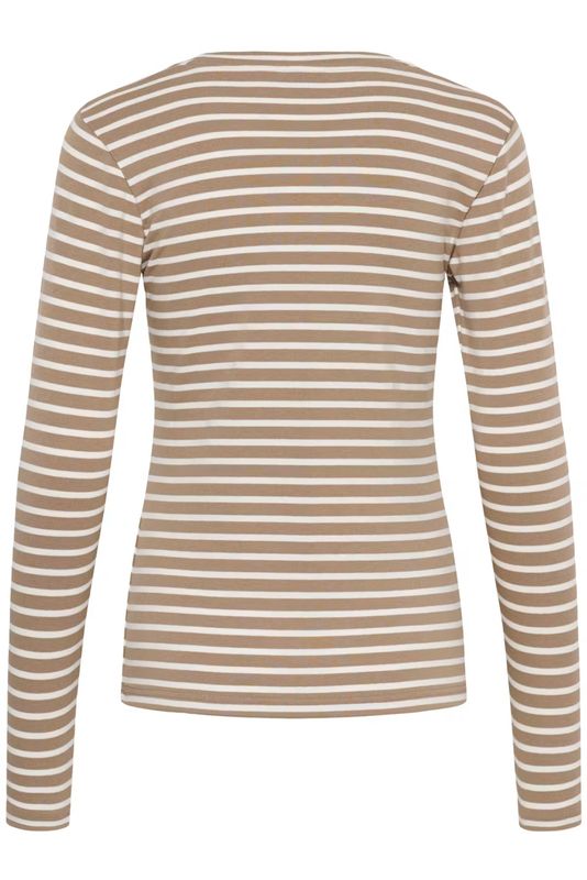 KA Liddy stripet genser, Desert taupe/chalk