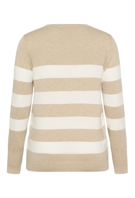 KC Lizzy Striped Knit Pullover, Feather grey/chalk