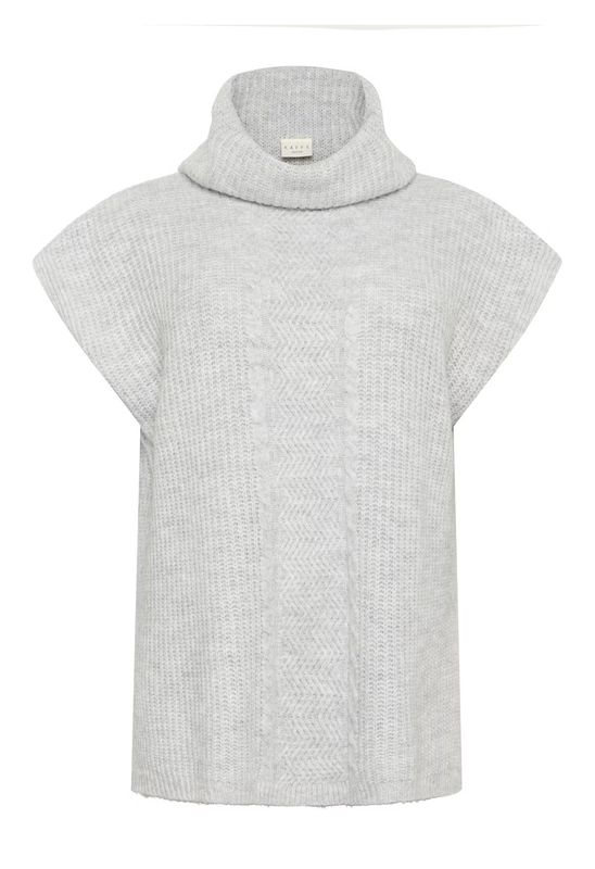 KC Mala Knit Poncho, Grey melange