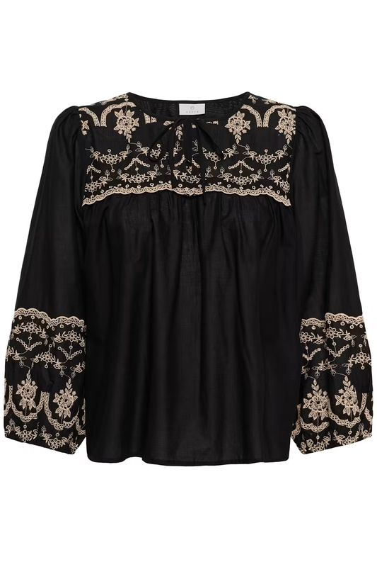 KA Kis bluse, Black deep/beige