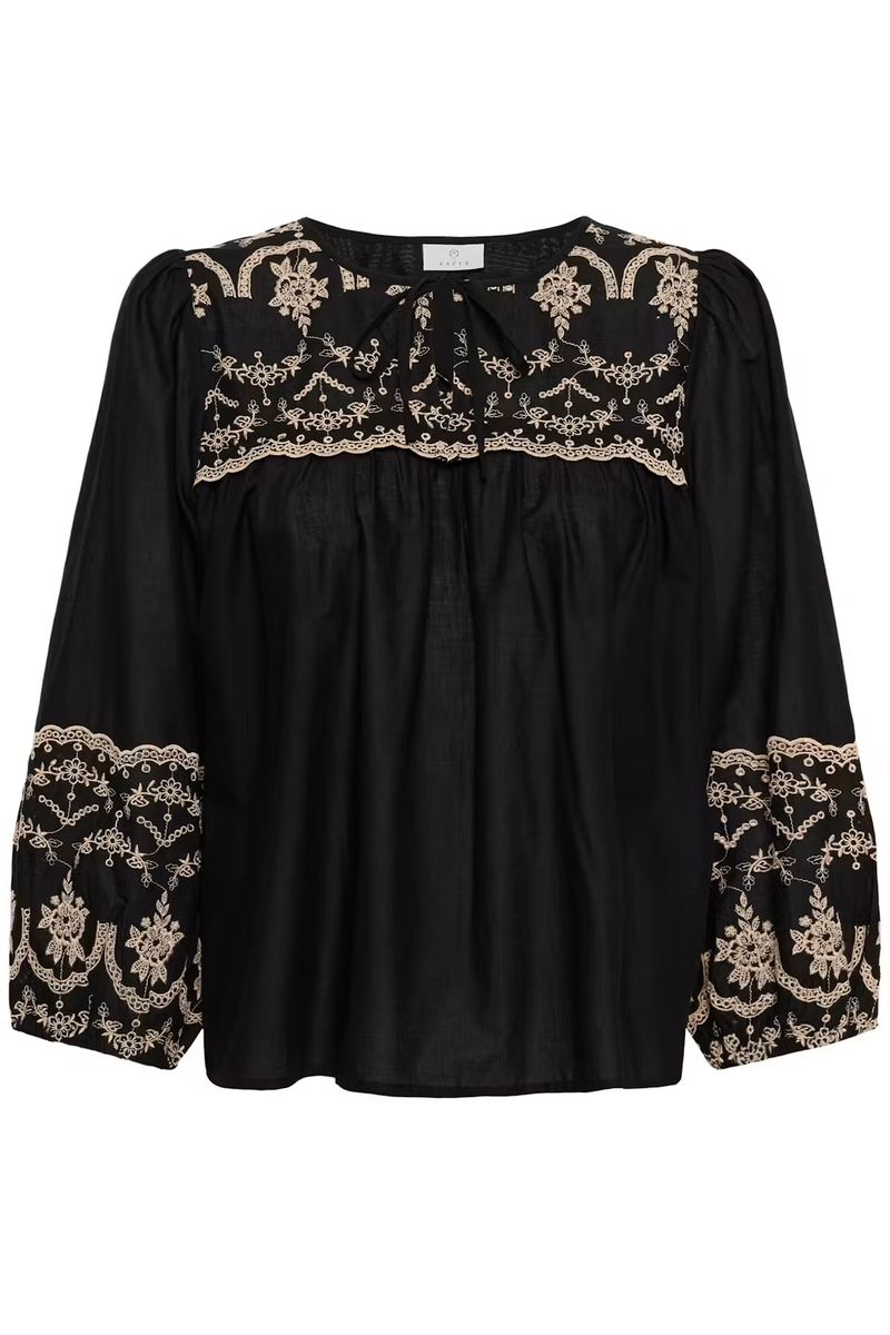 KA Kis bluse, Black deep/beige