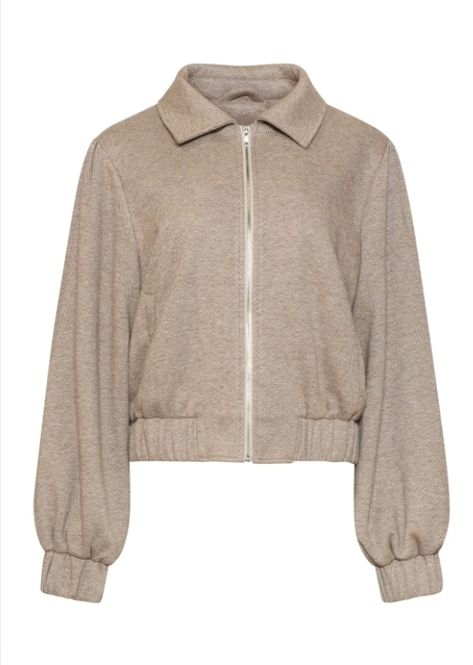 Hovedbilde SL - kort bomberjakke - stripete off white/taupe