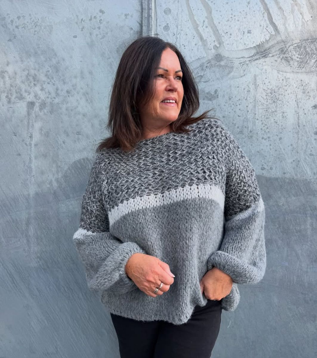 Connie strikket genser, grå