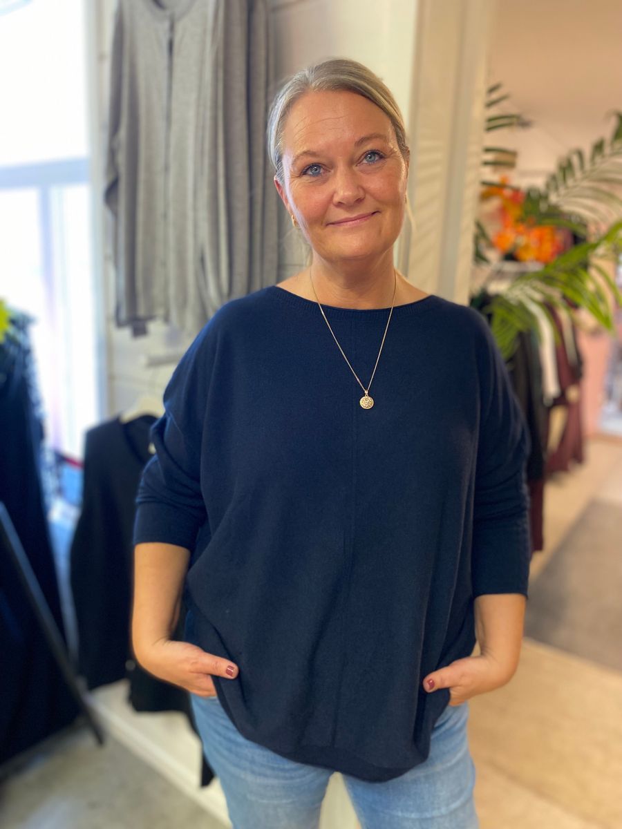 Genser i viskose, marineblå
