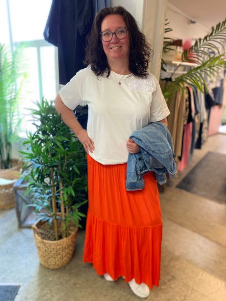 Hovedbilde KA Maxi Smock skjørt, Poppy Red/grenadine
