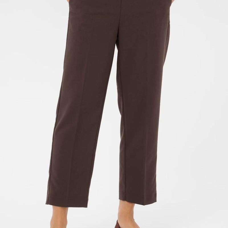 KA Sakura HW Cropped Pants, Black coffee