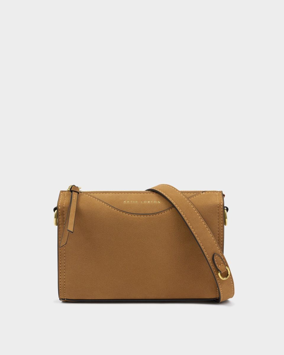 ALBA Suedette Crossbody Bag, Caramel